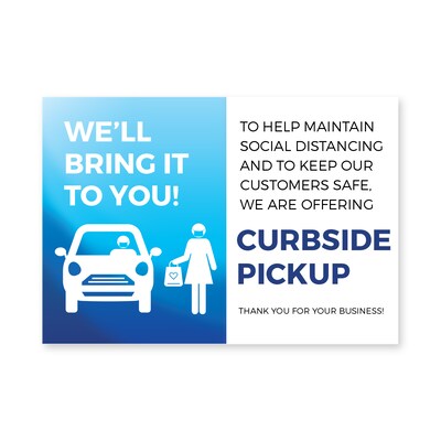 Deluxe Curbside Pick Up Postcard, 4 x 6, Blue, 500/Pack (CPCARD46)
