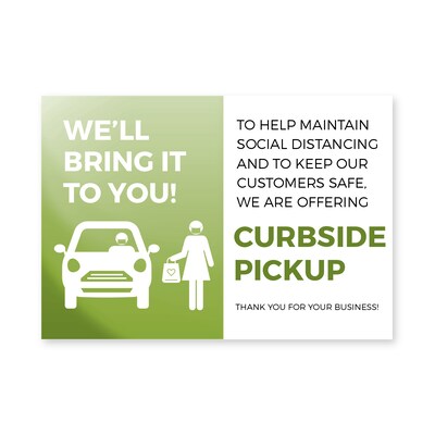 Deluxe Curbside Pick Up Poster, 18 x 24, Green, 6/Pack (CPPOST1824)