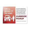 Deluxe Curbside Pick Up Window Cling,  8.5 x 11, Red, 25/Pack (CPCLING8511)