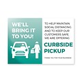 Deluxe Curbside Pick Up Window Cling,  8.5 x 11, Teal, 25/Pack (CPCLING8511)
