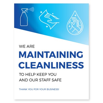 Deluxe Maintaining Cleanliness Poster, 18 x 24, Blue, 6/Pack (MCPOST1824)
