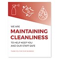 Deluxe Maintaining Cleanliness Window Cling,  8.5 x 11, Red, 25/Pack (MCCLING8511)