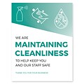 Deluxe Maintaining Cleanliness Window Cling,  6 x 4, Teal, 25/Pack (MCCLING64)
