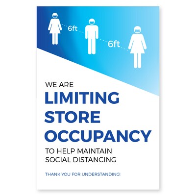 Deluxe Store Occupancy Poster, 18 x 24, Blue, 6/Pack (SOPOST1824)