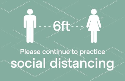 Deluxe Social Distancing  Poster, 18 x 24, Green, 6/Pack (SDPOST1824)