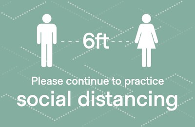 Deluxe Social Distancing  Poster, 11 x 17, Green, 6/Pack (SDPOST1117)