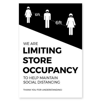 Deluxe Store Occupancy Poster, 11 x 17, Black, 6/Pack (SOPOST1117)