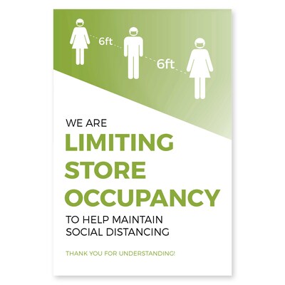 Deluxe Store Occupancy Poster, 18 x 24, Green, 6/Pack (SOPOST1824)