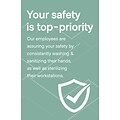 Deluxe Employee Safety Window Cling,  6 x 4, Green, 25/Pack (ESCLING64)