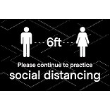 Social Distancing  Poster, 18 x 24, Black, 6/Pack (SDPOST1824)