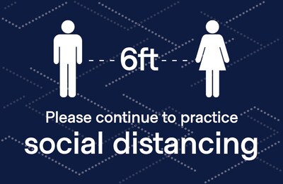 Deluxe Social Distancing  Poster, 18 x 24, Blue, 6/Pack (SDPOST1824)