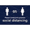 Deluxe Social Distancing  Window Cling,  8.5 x 11, Blue, 25/Pack (SDCLING8511)