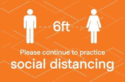 Deluxe Social Distancing  Poster, 11 x 17, Orange, 6/Pack (SDPOST1117)