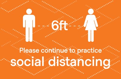 Deluxe Social Distancing  Poster, 18 x 24, Orange, 6/Pack (SDPOST1824)