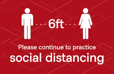 Deluxe Social Distancing  Poster, 18 x 24, Red, 6/Pack (SDPOST1824)