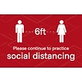 Deluxe Social Distancing  Poster, 11 x 17, Red, 6/Pack (SDPOST1117)