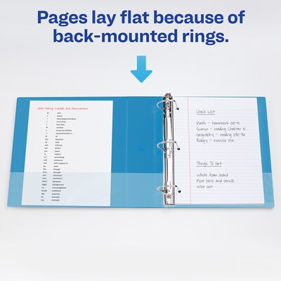Avery Durable 3" 3-Ring Non-View Binder, DuraHinge, Blue (27651)