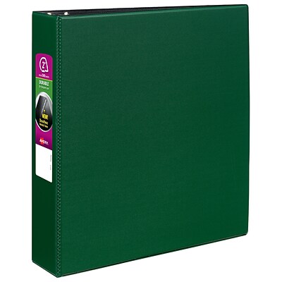 Avery Durable 2 3-Ring Non-View Binder, Green (27553)