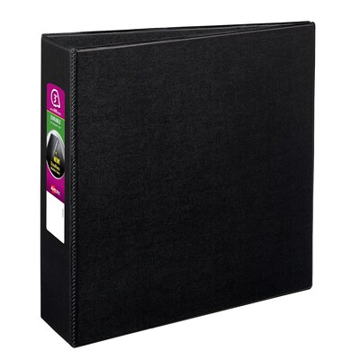Avery 3 3-Ring Non-View Binders, Slant Ring, Black (27650)