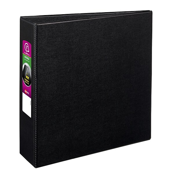 Avery Durable 3 3-Ring Non-View Binder, DuraHinge, Black (27650)