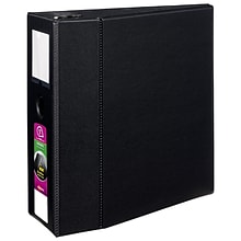 Avery Durable 5 3-Ring Non-View Binder with DuraHinge, Black (08901)
