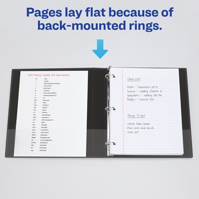 Avery Durable 1" 3-Ring Legal Binders for 8 1/2" x 14" papers, Round Ring, Black (06400)