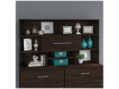 Bush Business Furniture Office 500 72W Desktop Hutch, Black Walnut (OFH172BWK)
