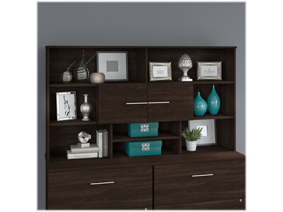 Bush Business Furniture Office 500 71 "W Desktop Hutch, Black Walnut (OFH172BWK)