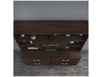 Bush Business Furniture Office 500 72"W Desktop Hutch, Black Walnut (OFH172BWK)