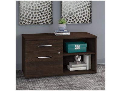 Bush Business Furniture Office 500 23.2" Storage Cabinet with 2 Shelves, Black Walnut (OFS145BW)