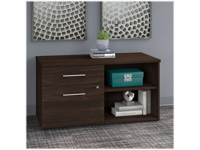 Bush Business Furniture Office 500 23.2" Storage Cabinet with 2 Shelves, Black Walnut (OFS145BW)