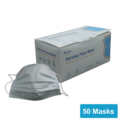 Disposable Earloop Face Mask, 50/Box (FM-34EE)