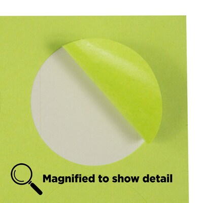 JAM Paper Round Label Seals, 1 2/3" Diameter, Ultra Lime Green, 24 Labels/Sheet, 5 Sheets/Pack (147627049)