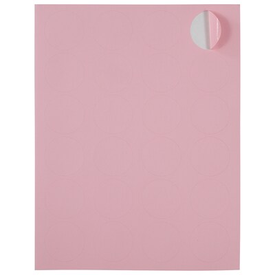 JAM Paper Round Label Sticker Seals, 1 2/3", Baby Pink, 24 Labels/Sheet, 5 Sheets/Pack (147628279)