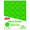 JAM Paper Round Label Sticker Seals, 1 2/3 Diameter, Neon Green, 24 Labels/Sheet, 5 Sheets/Pack (35