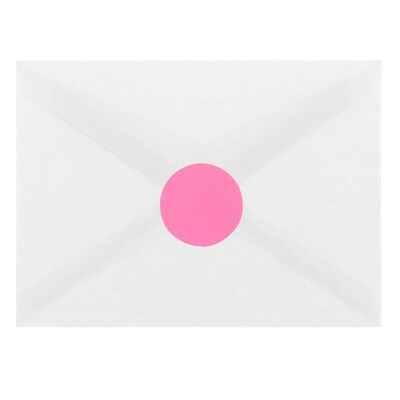 JAM Paper Circle Round Label Seals, 1 2/3" Diameter, Ultra Pink, 24 Labels/Sheet, 5 Sheets/Pack (147627062)