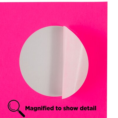 JAM Paper Round Label Sticker Seals, 1 2/3" Diameter, Neon Pink, 24 Labels/Sheet, 5 Sheets/Pack (354329581)