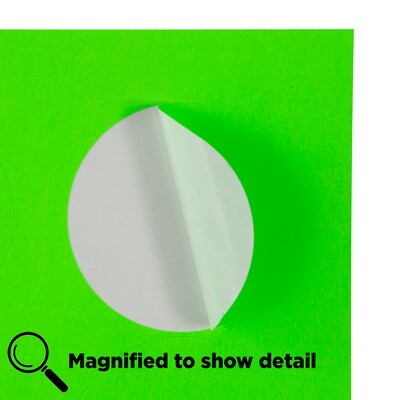 JAM Paper Round Label Sticker Seals, 1 2/3" Diameter, Neon Green, 24 Labels/Sheet, 5 Sheets/Pack (354329583)