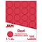 JAM Paper Circle Round Label Sticker Seals, 1 Diameter, Red, 24 Labels/Sheet, 5 Sheets/Pack (314761