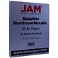 JAM Paper Metallic Colored Paper, 32 lbs., 8.5" x 11", Sapphire Blue Stardream, 100 Sheets/Pack (173SD8511SA120)