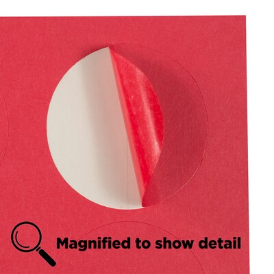 JAM Paper Circle Round Label Sticker Seals, 1" Diameter, Red, 24 Labels/Sheet, 5 Sheets/Pack (3147612194)
