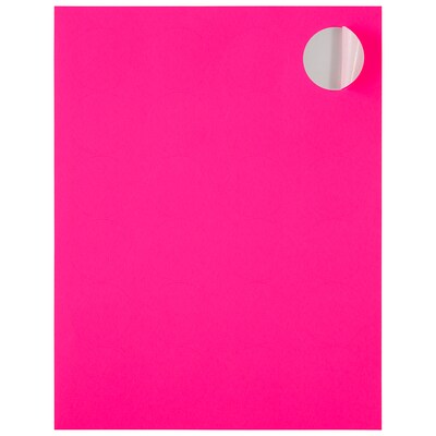 JAM Paper Round Label Sticker Seals, 1 2/3" Diameter, Neon Pink, 24 Labels/Sheet, 5 Sheets/Pack (354329581)