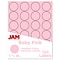 JAM Paper Round Label Sticker Seals, 1 2/3, Baby Pink, 24 Labels/Sheet, 5 Sheets/Pack (147628279)