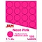 JAM Paper Round Label Sticker Seals, 1 2/3 Diameter, Neon Pink, 24 Labels/Sheet, 5 Sheets/Pack (354