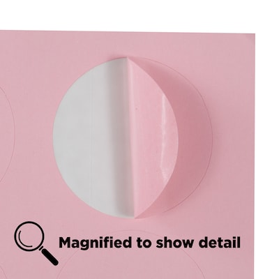 JAM Paper Round Label Sticker Seals, 1 2/3", Baby Pink, 24 Labels/Sheet, 5 Sheets/Pack (147628279)