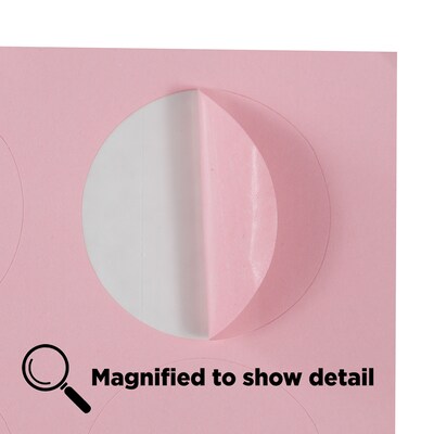 JAM Paper Round Label Sticker Seals, 1 2/3", Baby Pink, 24 Labels/Sheet, 5 Sheets/Pack (147628279)