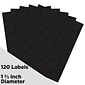 JAM Paper Round Label Seals, 1 2/3" Diameter, Black, 24 Labels/Sheet, 5 Sheets/Pack (302229594)
