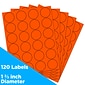 JAM Paper Circle Round Label Sticker Seals, 1 2/3 Inch Diameter, Neon Red, 120/Pack (354329579)