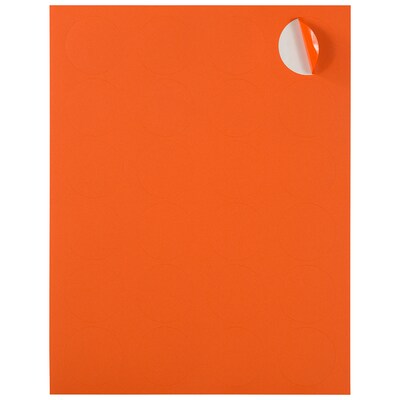 JAM Paper Circle Round Label Sticker Seals, 1 2/3" Diameter, Orange, 24 Labels/Sheet, 5 Sheets/Pack (147627053)