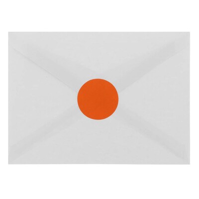 JAM Paper Circle Round Label Sticker Seals, 1 2/3" Diameter, Orange, 24 Labels/Sheet, 5 Sheets/Pack (147627053)